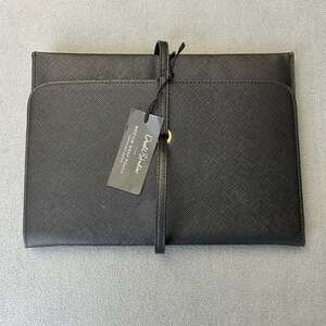 DwellStudio Medium Wrap Pouch in Black with Interior Gate Pattern